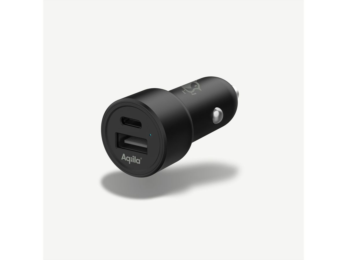 Aqiila Ladeadapter CC2  , 12V KFZ Ladestecker /  32W USB-C & USB-A