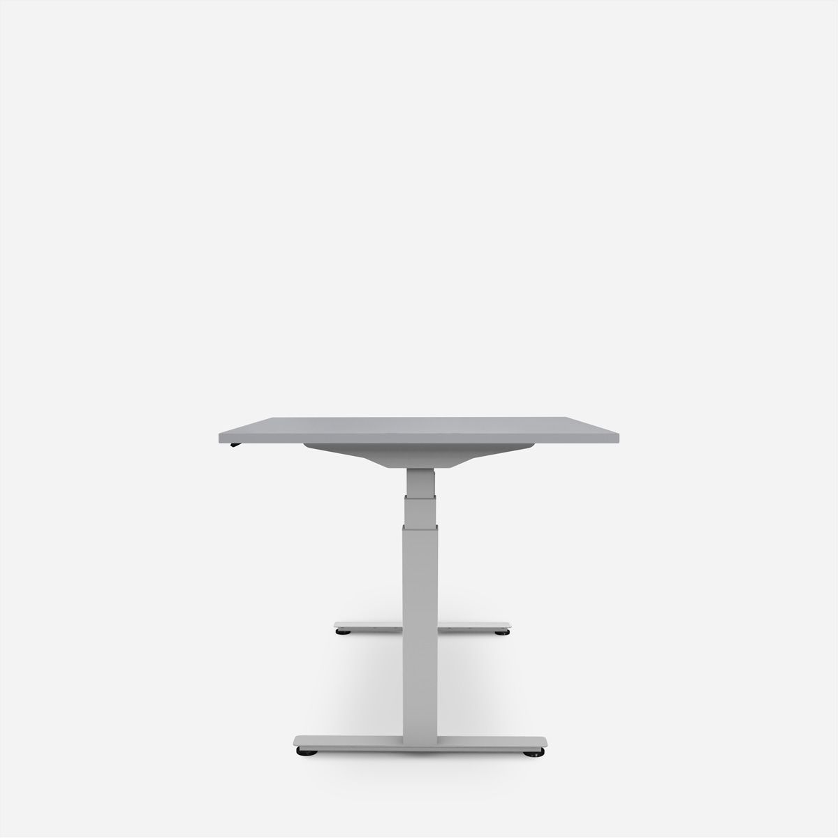 WRK21 Schreibtisch Work 160 x 80 cm, Höhenverstellbar, Grau Uni / Grau