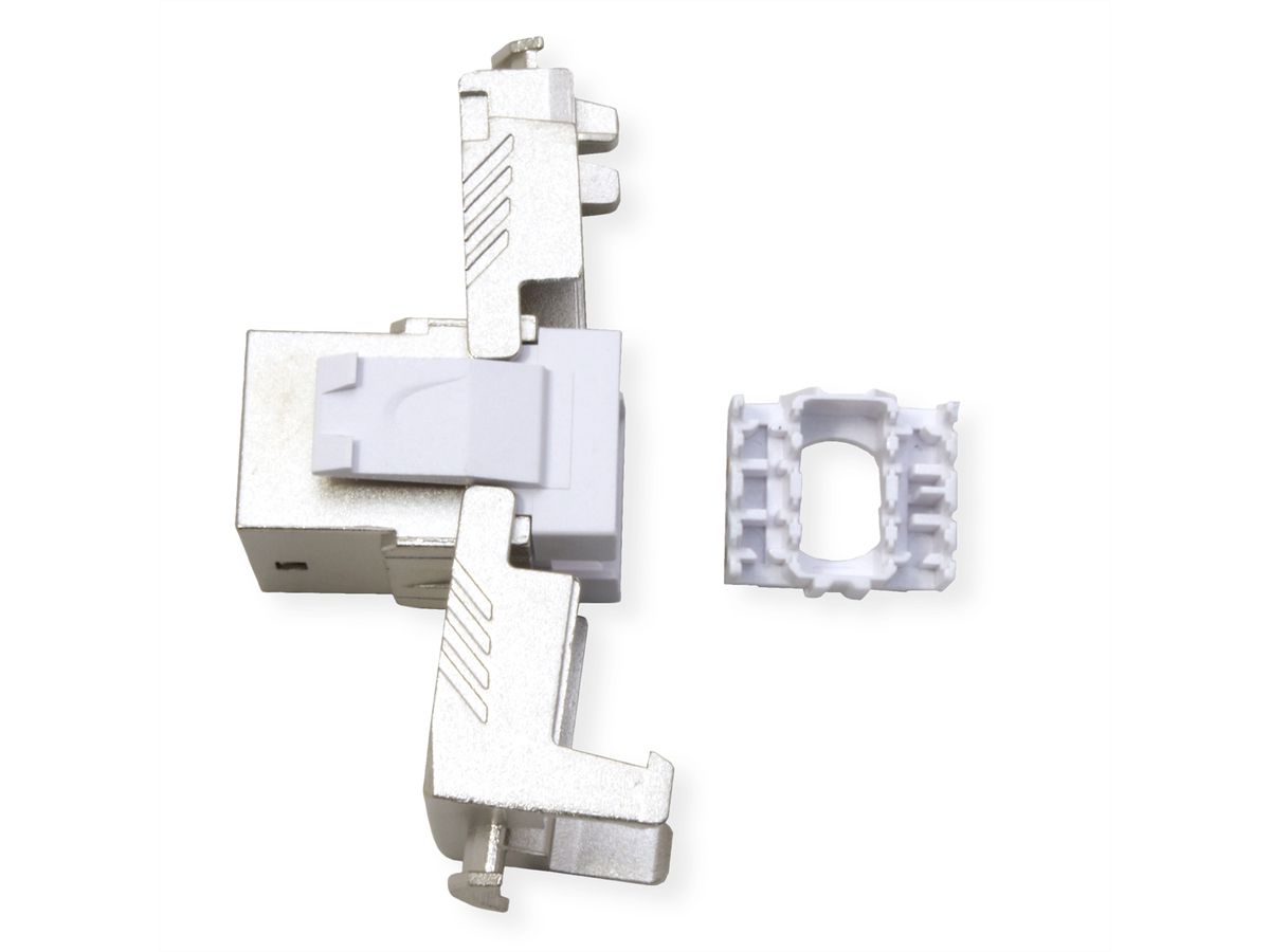 ROLINE Cat.6A (Class EA) Keystone, RJ-45, geschirmt, werkzeuglos, GHMT, silberfarben