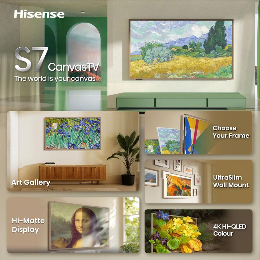 Hisense TV 65S7DS 65", QLED 4K, 144Hz, Canvas TV