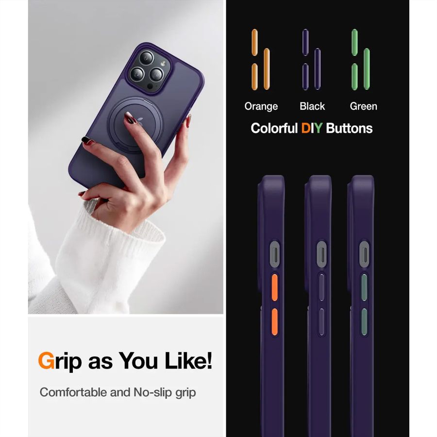 Torras UPRO Ostand Pro Case, iPhone 14 Pro, MagSafe, violet