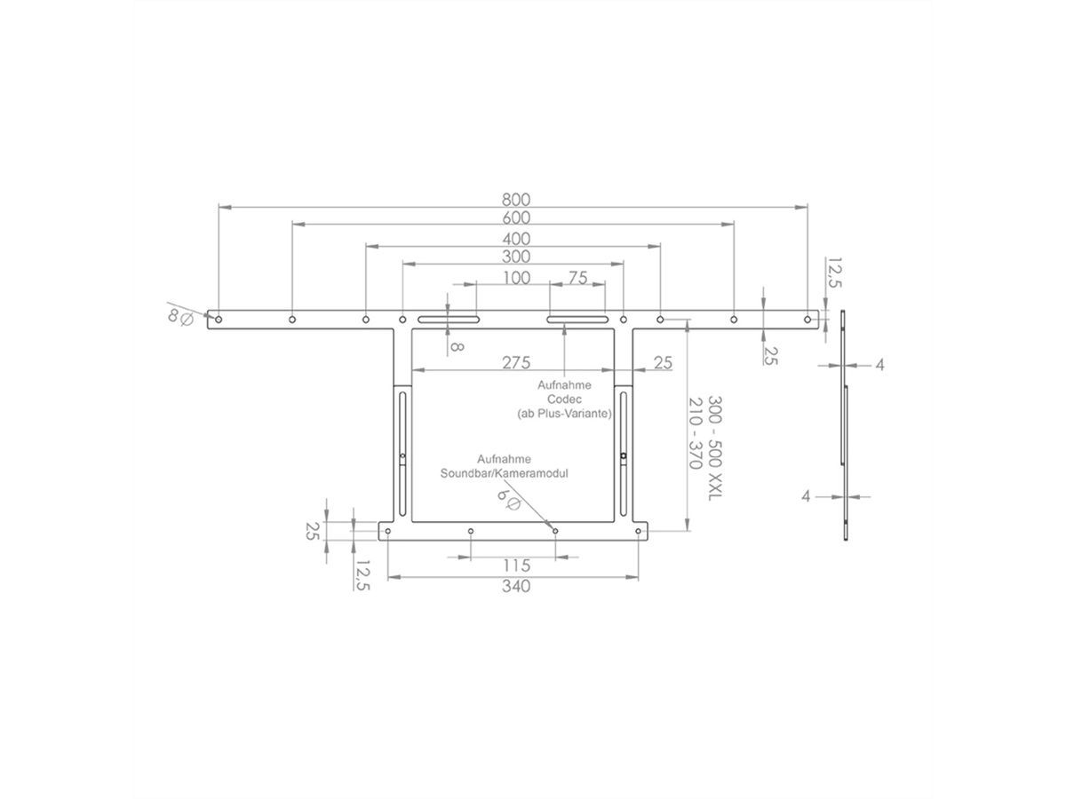 Hagor Cisco Room-Kit Adaptateur 55 - 75, noir