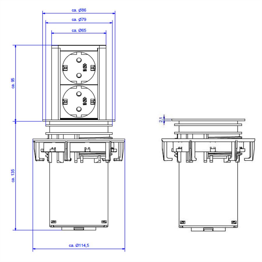 BACHMANN ELEVATOR 2x contact de protection, argent