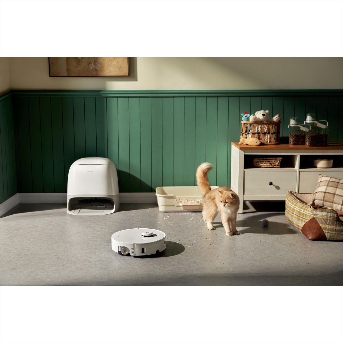 Roborock Aspirateur robot Qrevo Curv 2 FlowX, blanc