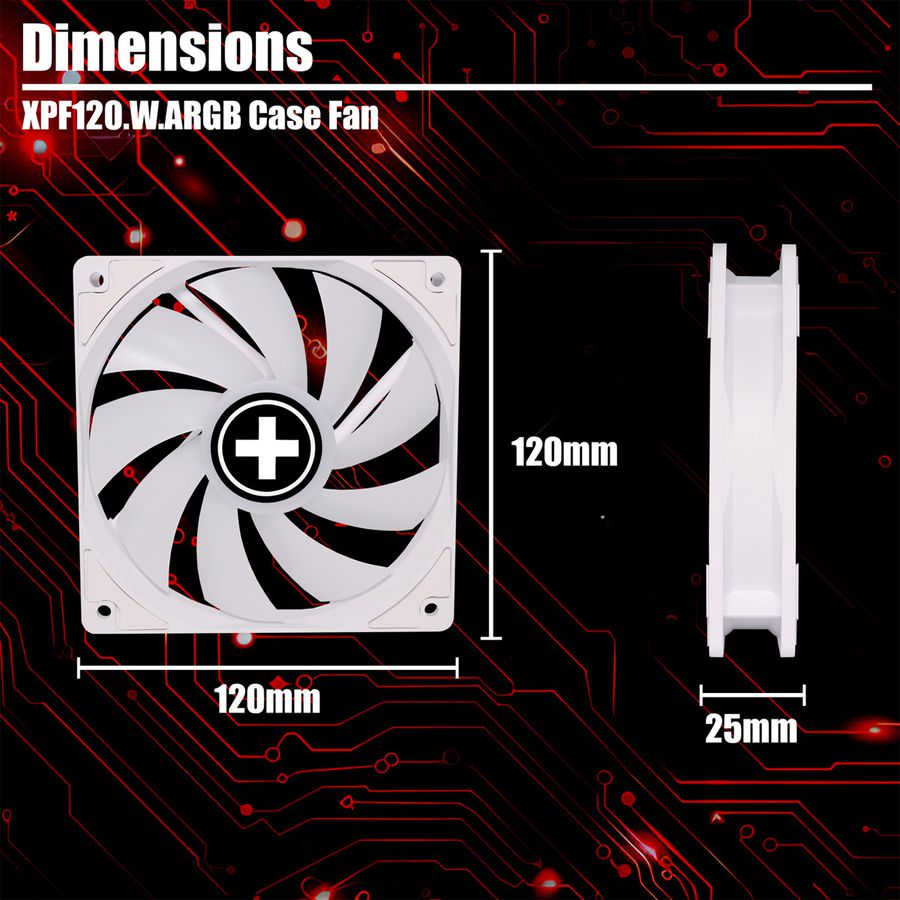 Xilence XPF120.W.ARGB 120mm PWM Ventilateur de boîtier, ARGB LED