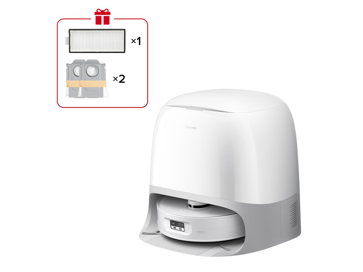 Roborock Aspirateur robot Qrevo Curv 2 FlowX, blanc