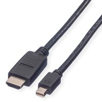 VALUE Mini DisplayPort Kabel, Mini DP-HDTV, ST/ST, schwarz, 1 m