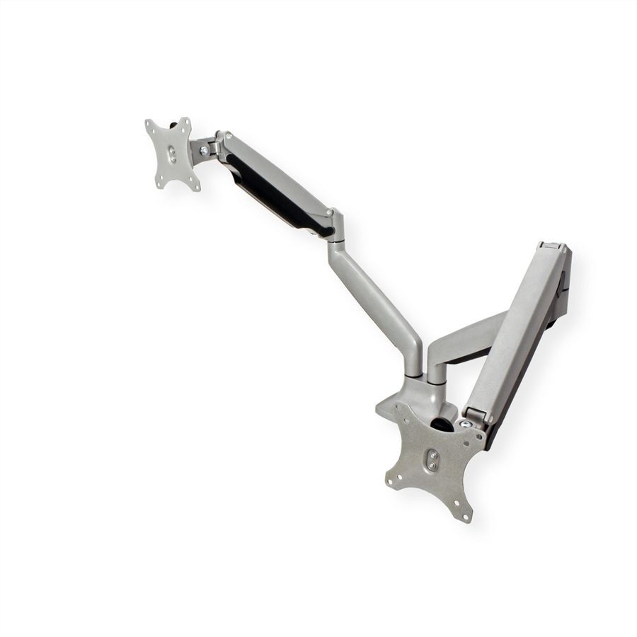 VALUE Bras double LCD, vérin à gaz, 6 articulations, fixation sur bureau