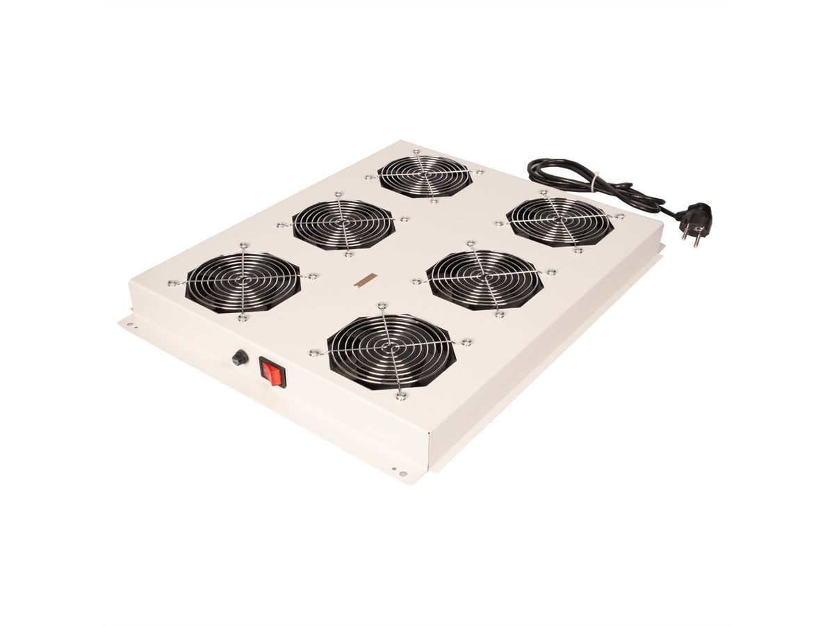 ROLINE 19-Zoll Dachlüftereinheit 6 Lüfter, ON/OFF für Serverschrank der PRO Serie grau