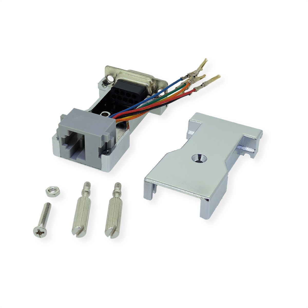 ROLINE Adaptateur DB9 femelle-RJ45 femelle 8P / 8C 8 fils, argent