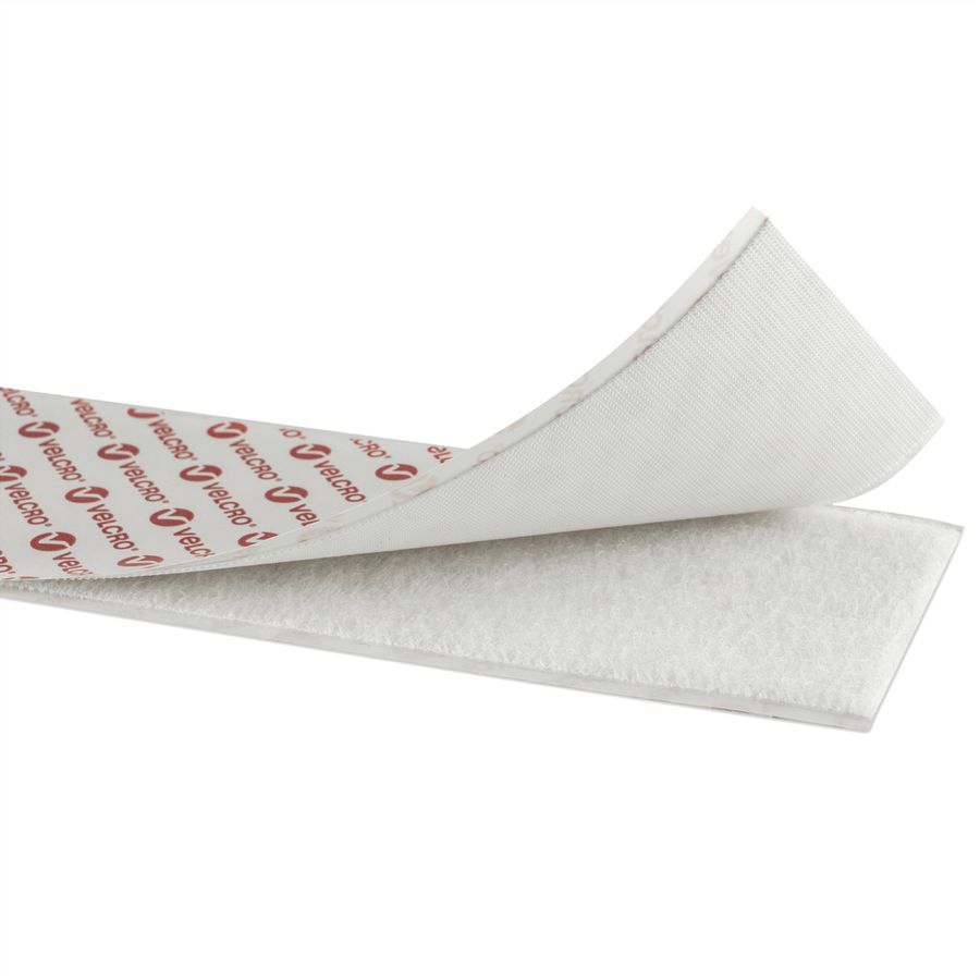 VELCRO® Extra Thin Fastener 25m Hakenband 25m Flauschband, Haken & Flausch 20mm weiß