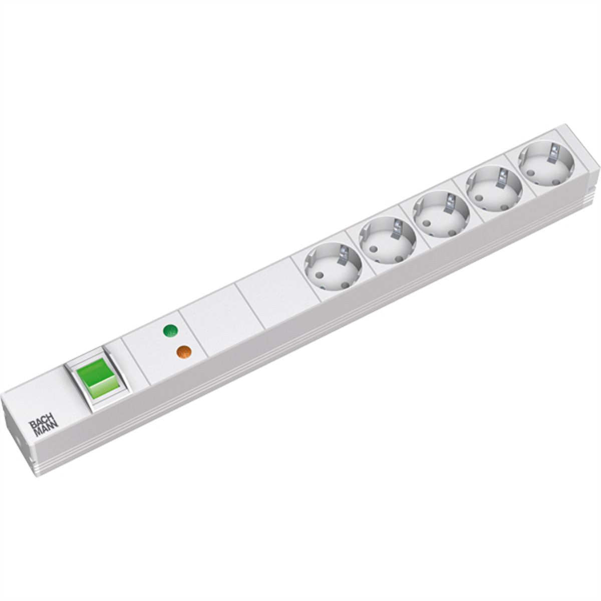 BACHMANN Bâti de prises 19" 5x avec GVS avec interrupteur