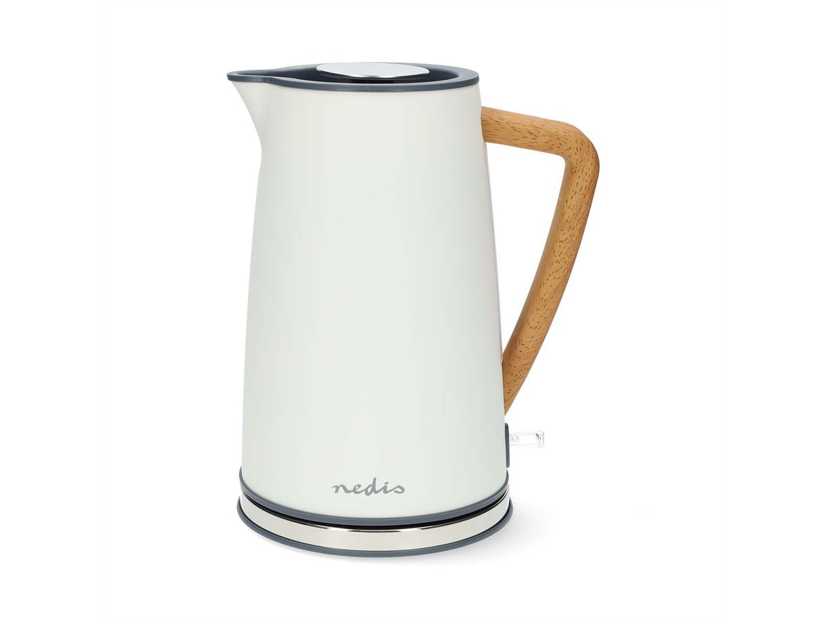 Nedis Wasserkocher 1.7 l, weiss, Soft Touch, Strix