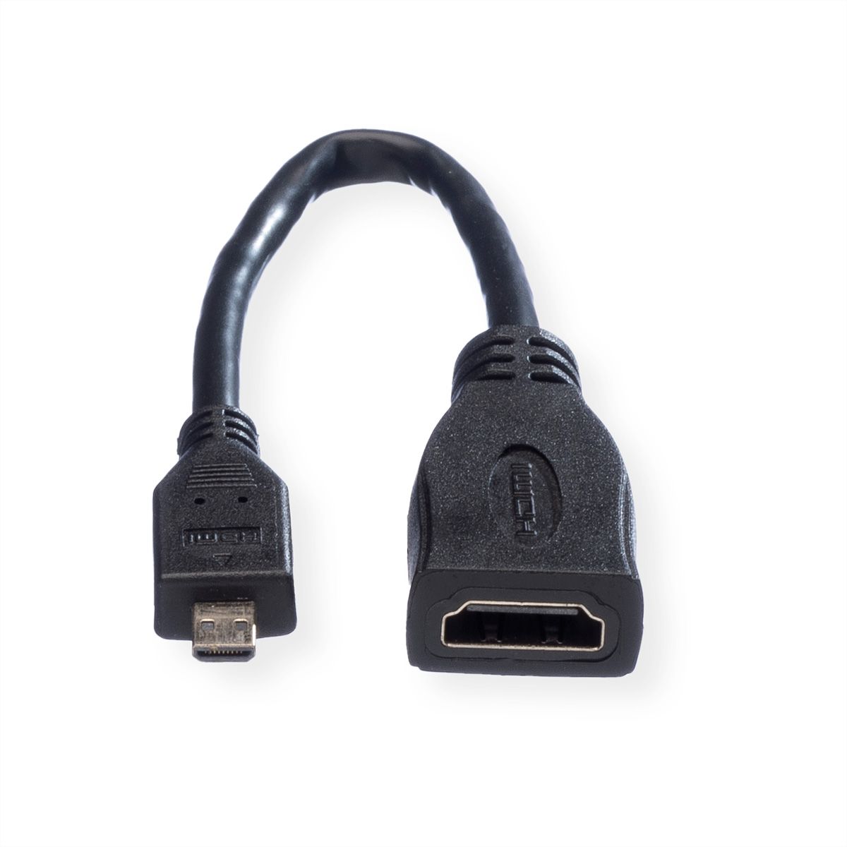 VALUE Câble HDMI High Speed avec Ethernet, HDMI F - Micro HDMI M, 0,15 m