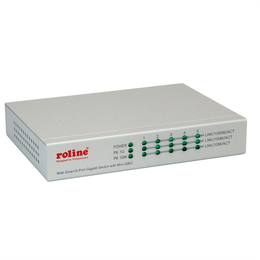ROLINE Gigabit Ethernet Switch 6 Ports (5x 10/100/1000 + 1x SFP), WebSmart