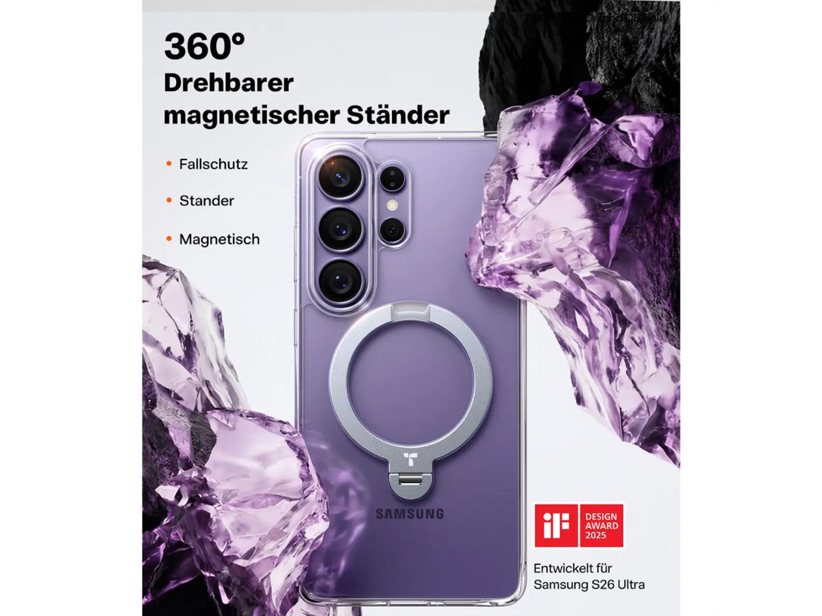 Torras Ostand 360° Spin Case, Galaxy S26 Ultra, transparent, transparent