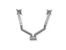 ROLINE Support double LCD, vérin à gaz, 5 articulations, fixation sur bureau, 17-23", jusqu'à 2x 9 kg, argent