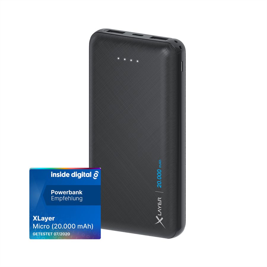 Xlayer Powerbank Micro schwarz 20.000 mAh