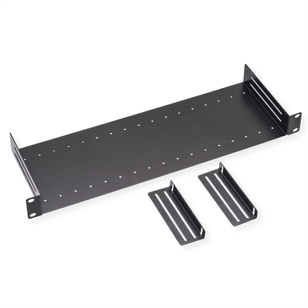 VALUE 19-Zoll-Fachboden mit 2 verstellbaren Teilern, 1 HE, schwarz