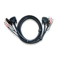 ATEN 2L-7D03UI Câble KVM DVI-I (Single Link), USB, Audio, noir, 3 m