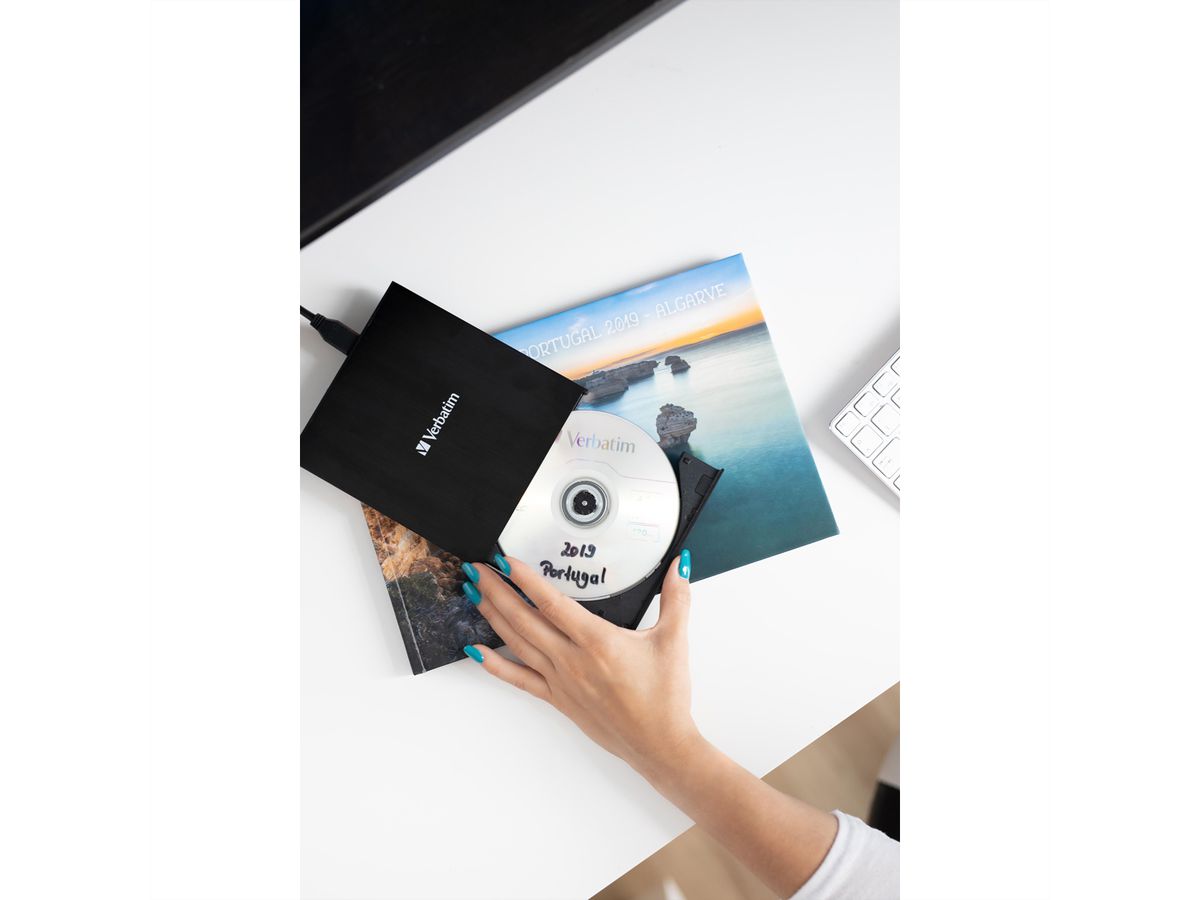 Verbatim CD/DVD Lecteur externe, USB-C 3.2, 1,5 GBit/s