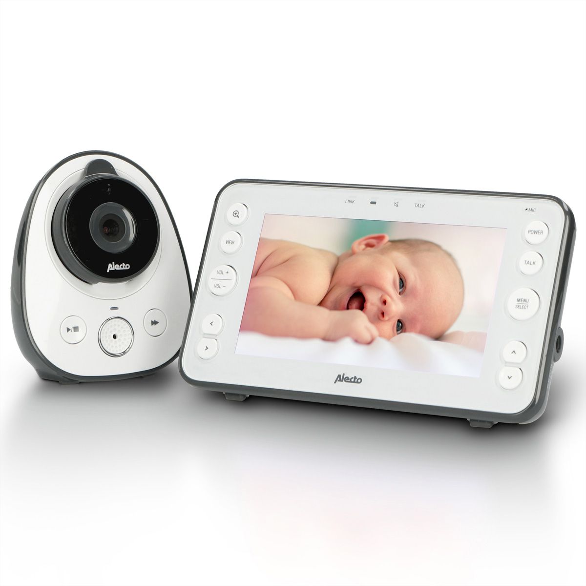 Alecto Babyphone DVM150 avec caméra, écran couleur 5", blanc