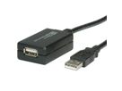 VALUE USB 2.0 Verlängerung, aktiv, mit Repeater, schwarz, 12 m