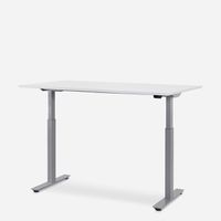 WRK21 Schreibtisch Smart 180 x 80 cm, Höhenverstellbar, Weiss Uni / Grau