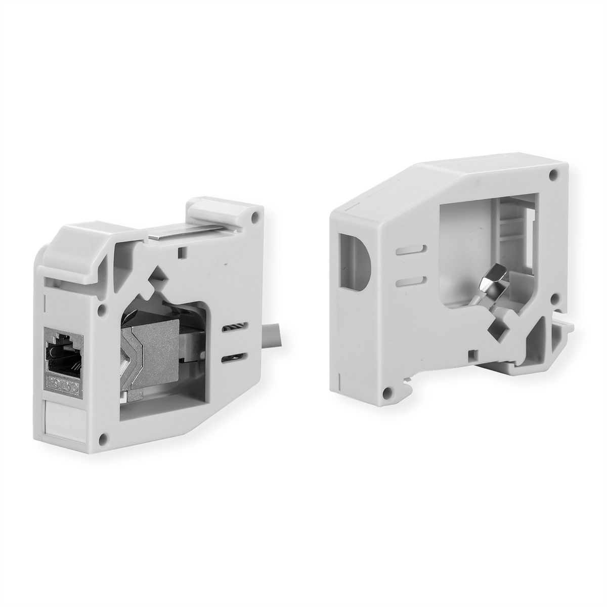 ROLINE Adaptateur de rail DIN pour module Keystone SLIM, non équipé, 180°