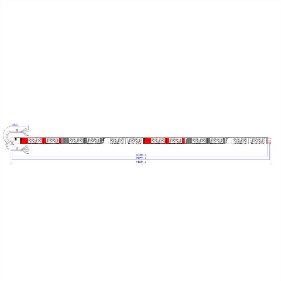 BACHMANN IT PDU ALU 0HE 48x C13 2x3x32A offen