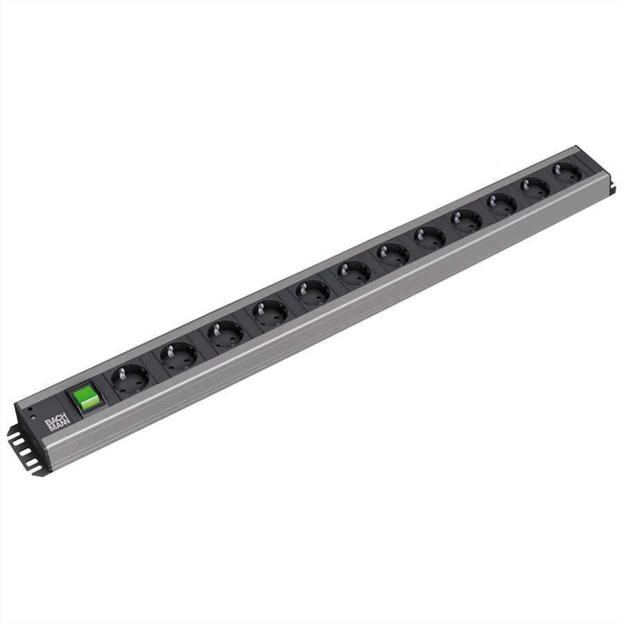 BACHMANN Handwerkerleiste 12x Schutzkontakt, Schalter, 2 m