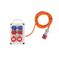 Stromverteilerbox 16A IP44/IP55 5m , 1xCEE32/5 1xCEE16/5 2xT23 2xT25  , orange