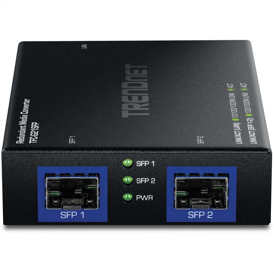TRENDnet TFC-G21SFP Convertisseur de média 1000BASE-T vers SFP dual fibre, avec mode redondant