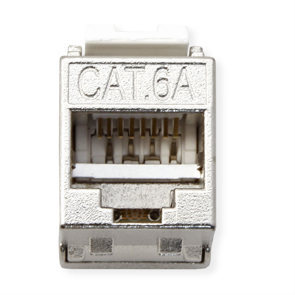 ROLINE Cat.6A (Class EA) Keystone, geschirmt, werkzeuglos, SLIM, extra kurz, silberfarben