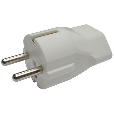 Adapter D/CH, Schutzkontakt Stecker/Buchse T23, weiss