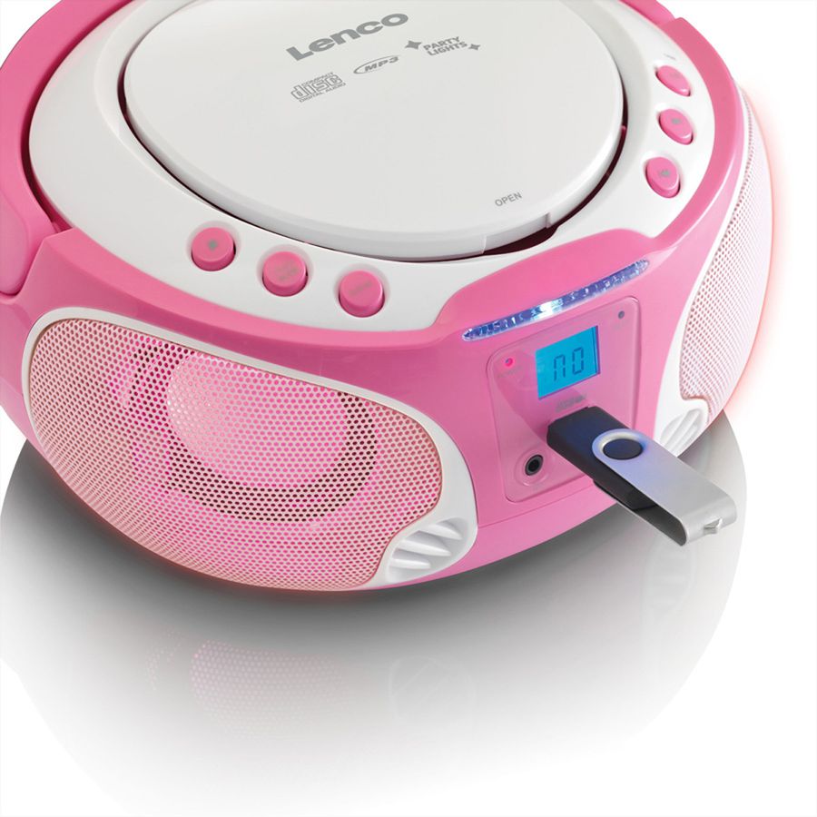 Lenco CD-Player SCD-650, Pink, Lichteffekt