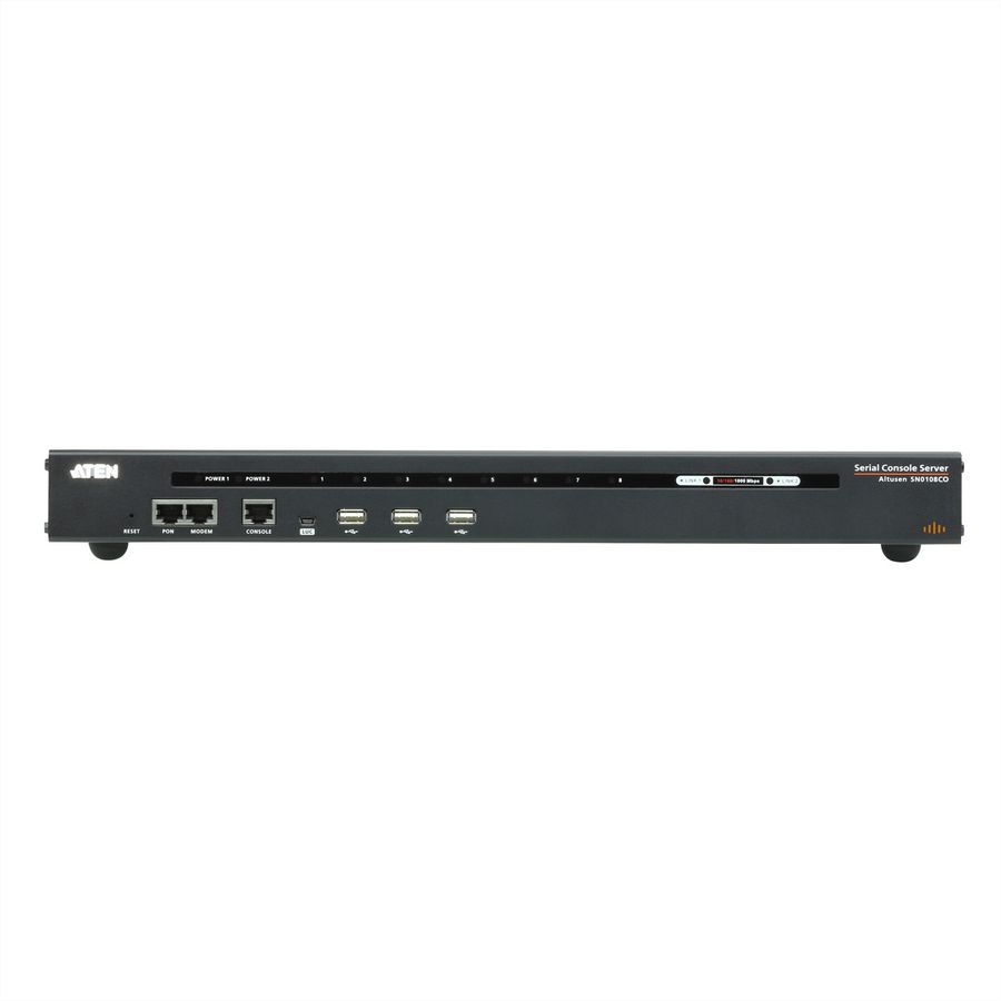 ATEN SN0108CO Serveur console série à 8 ports avec double alimentation/réseau local