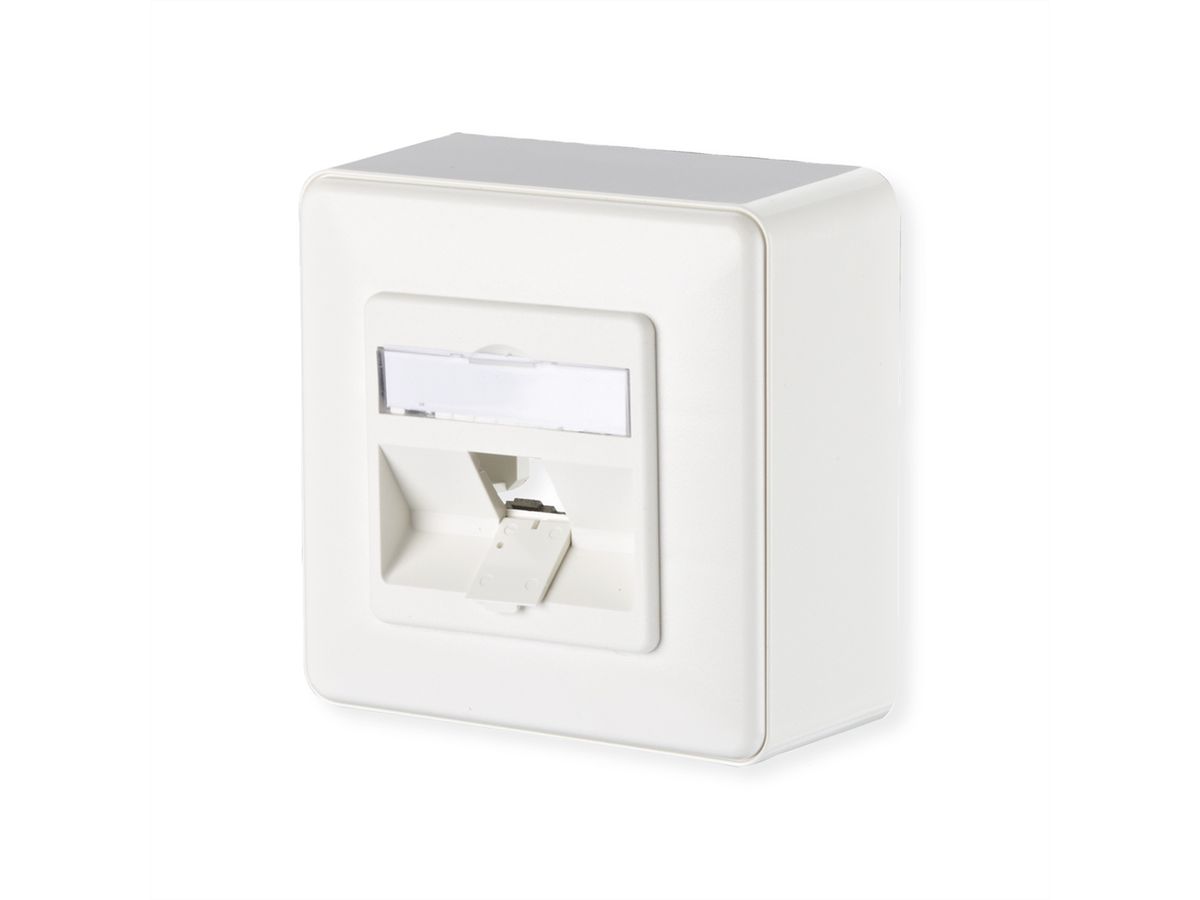 METZ CONNECT Modul boîtier de raccordement montage en saillie, 1 port non équipé blanc pur