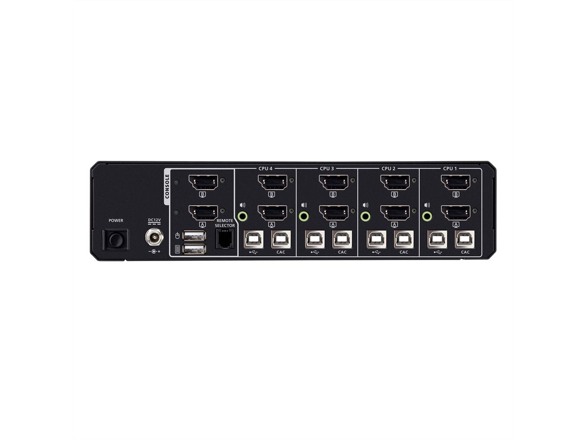 ATEN CS1144DPH4C 4-Port USB 5K DP/HDMI, Dual Bildschirm Universal Secure KVM Switch mit Cardreader