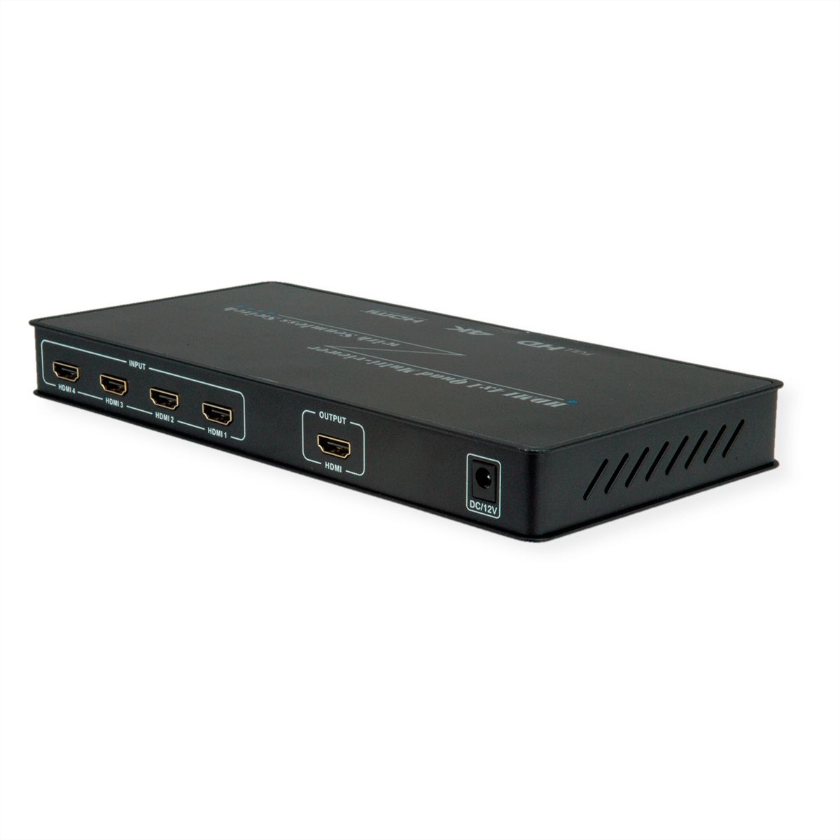 ROLINE HDMI 4x1 QUAD Multi-Viewer Switch, nahtlose Umschaltung