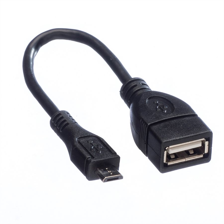 VALUE Câble USB 2.0, USB A femellle - Micro USB B mâle, OTG, 0,15 m
