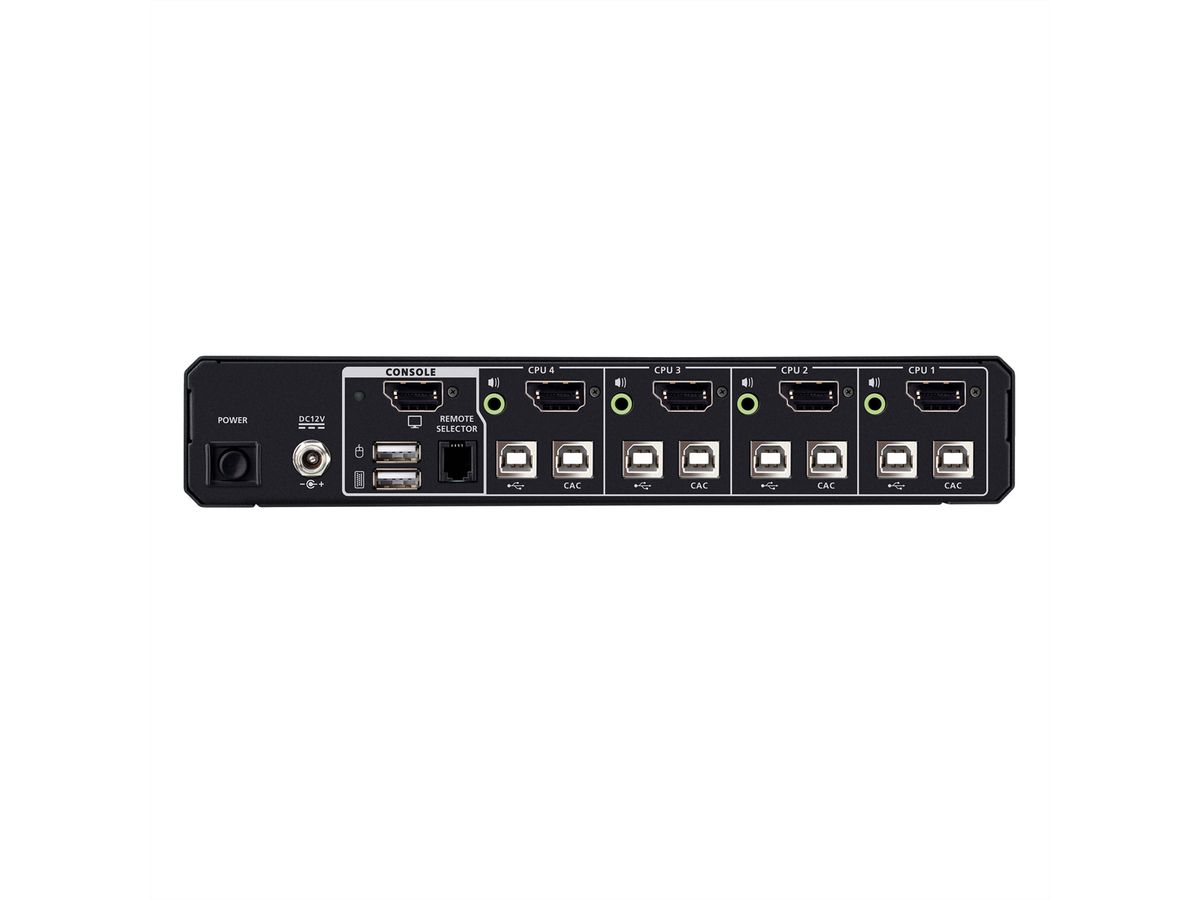 ATEN CS1184DPH4C 4-Port USB 5K DP/HDMI, Single Display Universal Secure KVM Switch mit Cardreader
