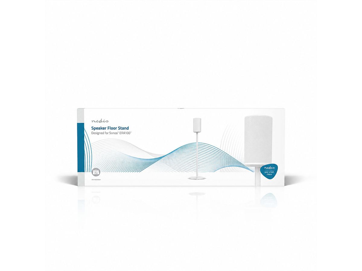 Nedis Lautsprecherständer für Sonos Era100 weiss, Ständer, 3 kg, Kabelmanagement