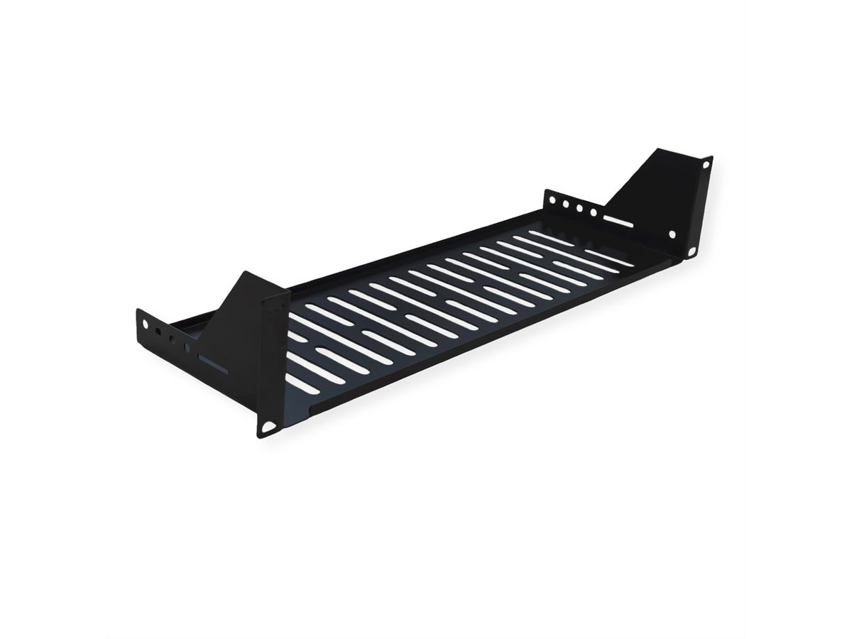 VALUE Etagère 19", 2U, 150 mm, max. 15kg, forme en U, noir