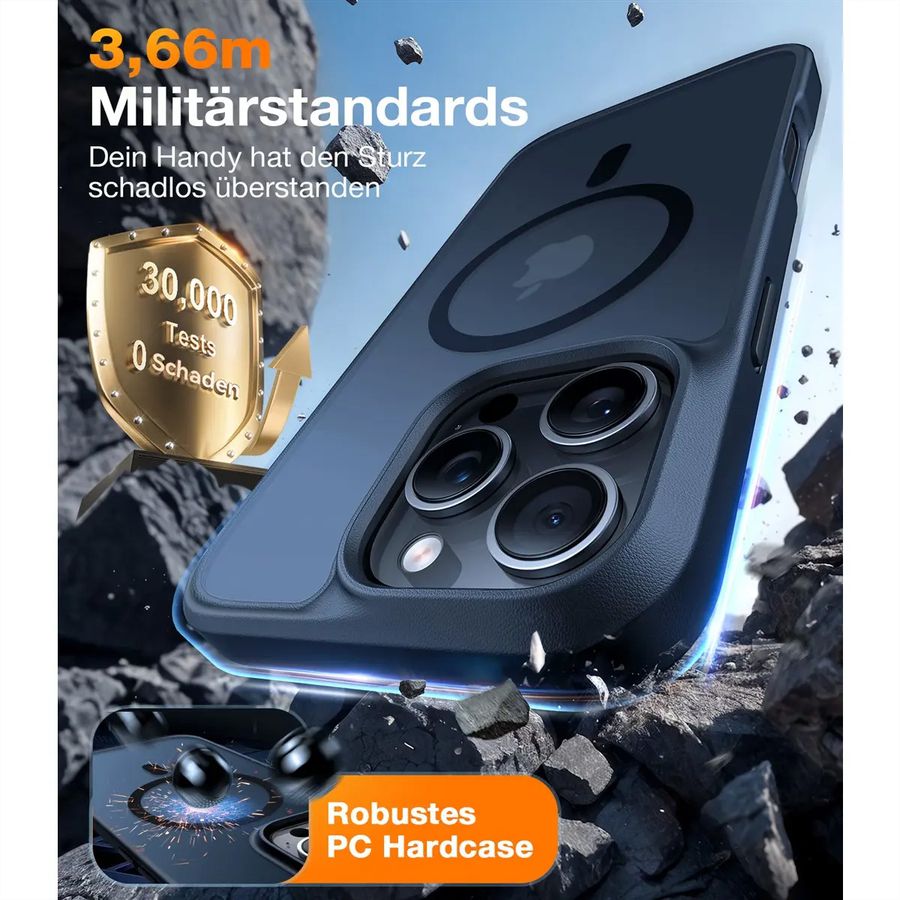 Torras Handyhülle Guadrian iPhone 16 Pro Max, MagSafe, schwarz