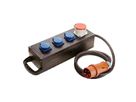 BACHMANN Vollgummi-Verteiler 16A 5P IP44, 1x16A 5p400V 3Schutzkontakt 3P230V