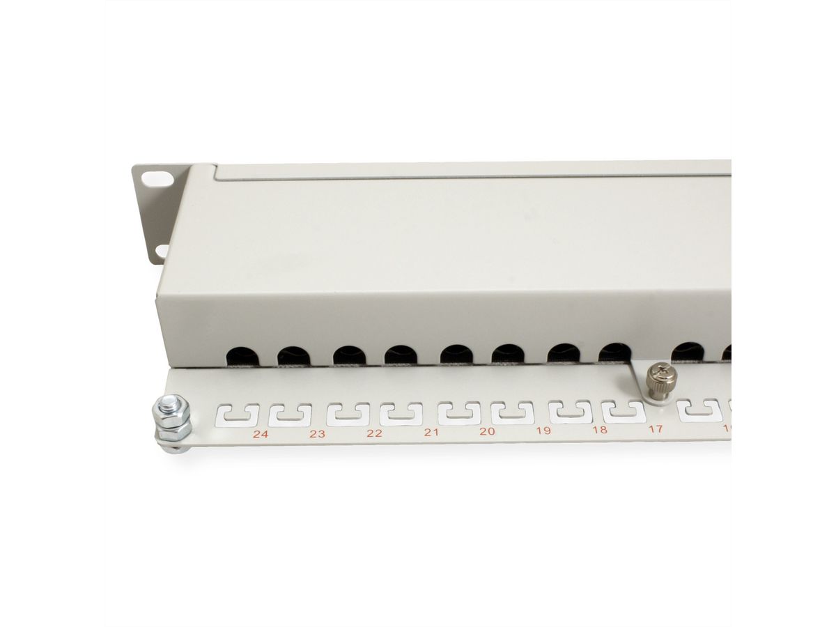 ROLINE Kat.6 (Class E) 19"-Patchpanel, 24P, geschirmt, grau