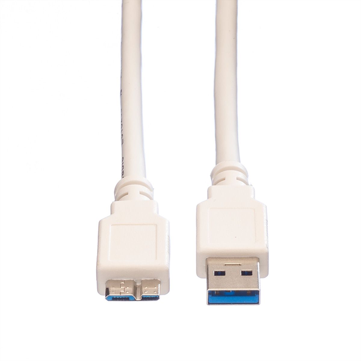 VALUE Câble USB 3.2 Gen 1, A M - Micro B M, blanc, 0,15 m