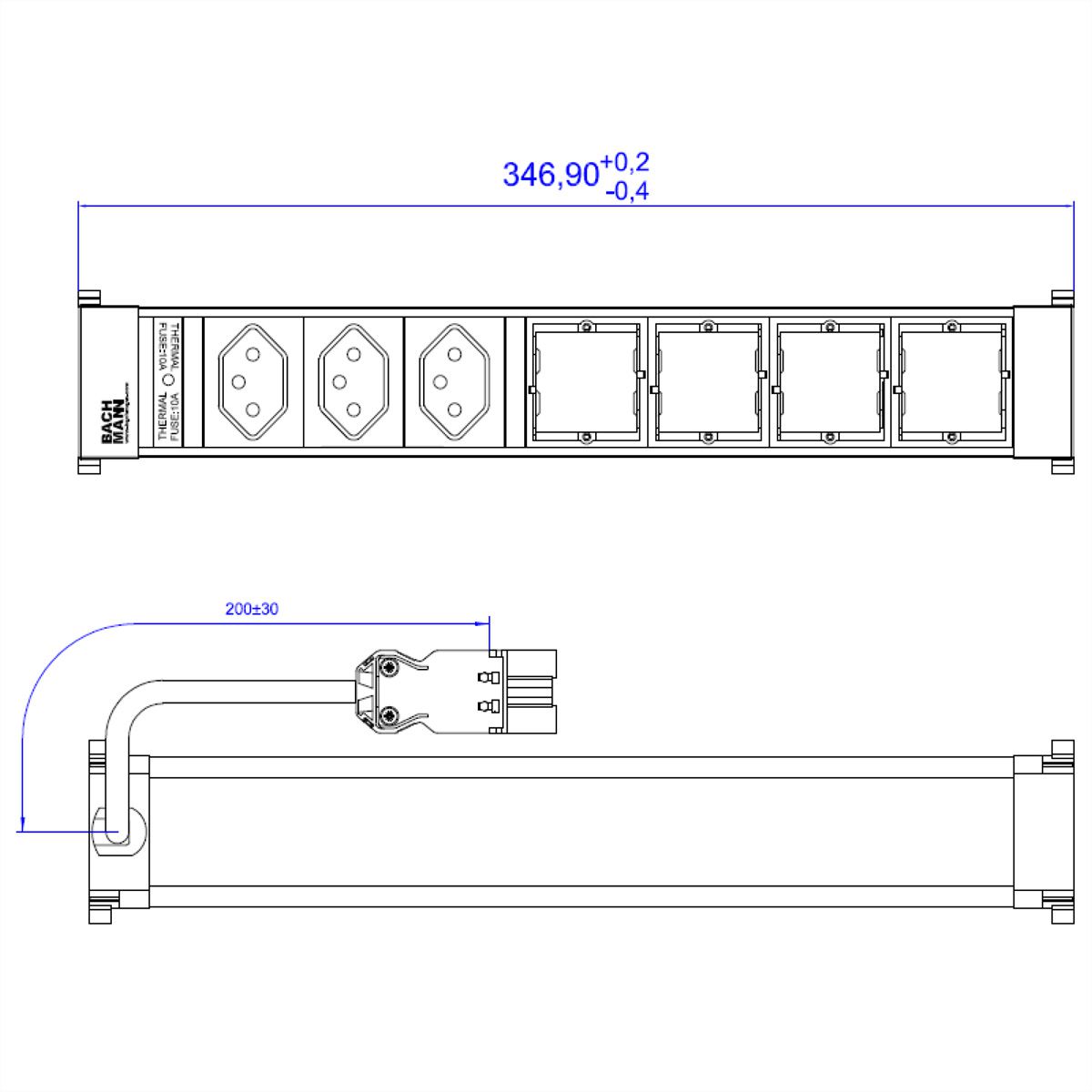 BACHMANN POWER FRAME 3xCH 4xCM 0,2m GST18
