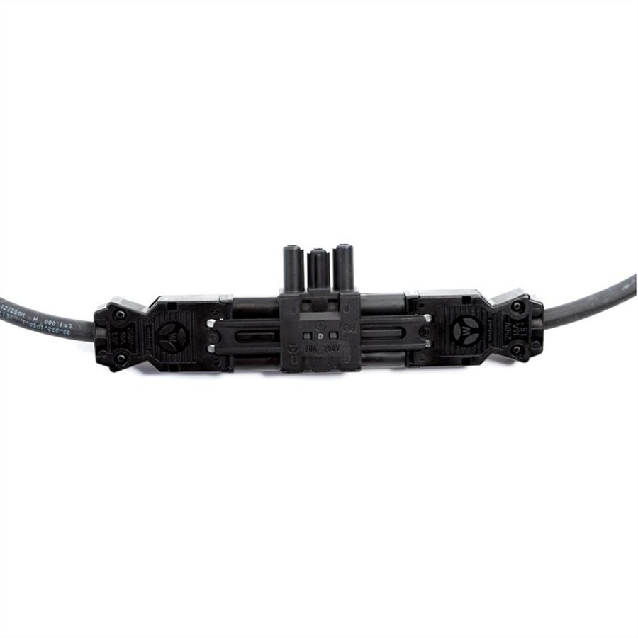 BACHMANN Bloc de distribution WIELAND GST18 1xIn/2xOut avec pattes de blocage, noir